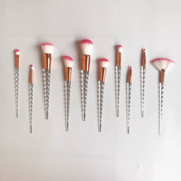 WHITE AND PINK OMBRÉ MAKEUP BRUSH CONTOUR KIT/SET - Picture 2 of 4